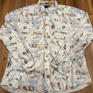 ⛷️Tommy Hilfiger Ski Print Button Down Shirt Men’s Large🎿